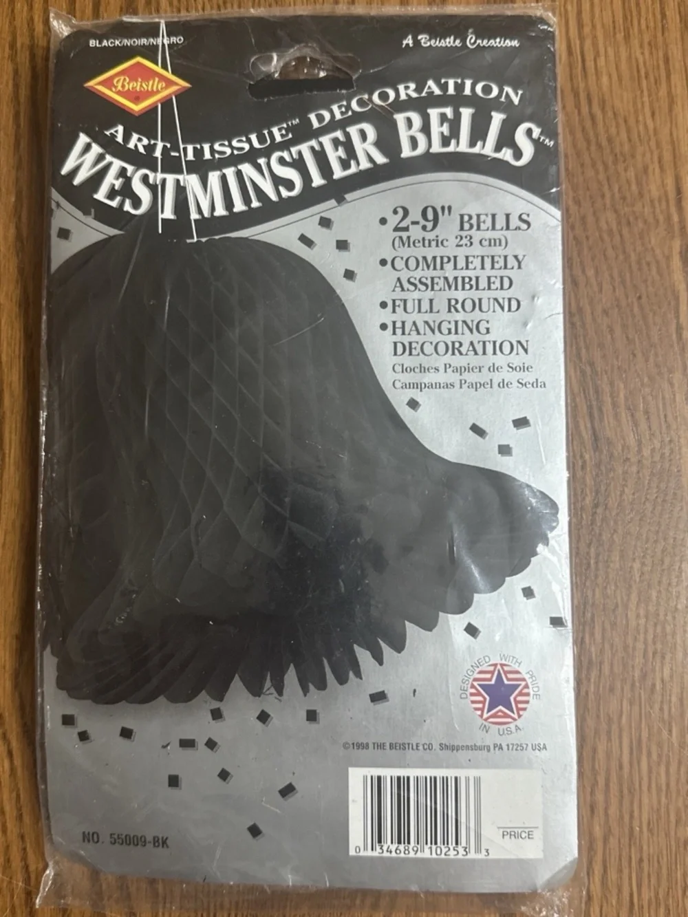 VTG 1998 Beistle Westminster Wedding Bell (8 bells) Art-Tissue Decor 9